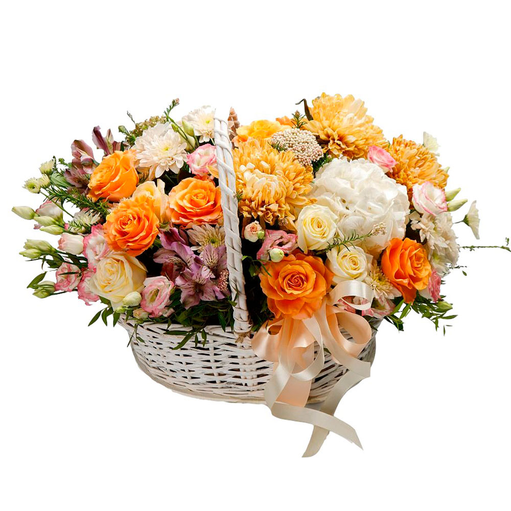 Цветы в корзинке "Игривая улыбка" Цветы в корзинке "Игривая улыбка"